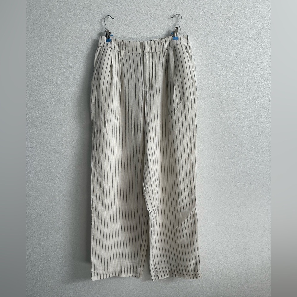 a new day Cream Striped Chinos